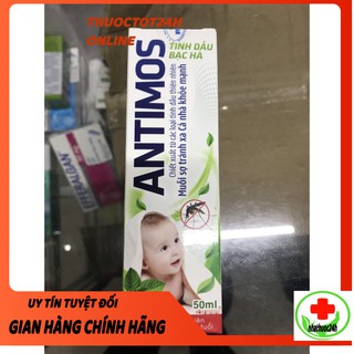 Dung dịch Xịt đuổi muỗi Antimos cho bé - Tinh dầu bạc hà