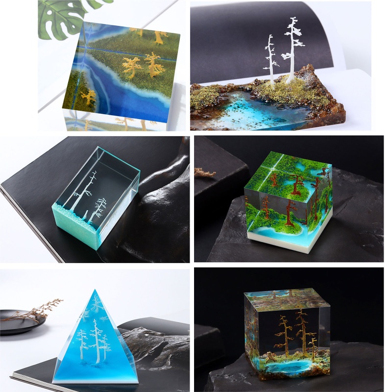 Mô Hình Cây Mỏng Bằng Nhựa Resin Để Bàn Trang Trí