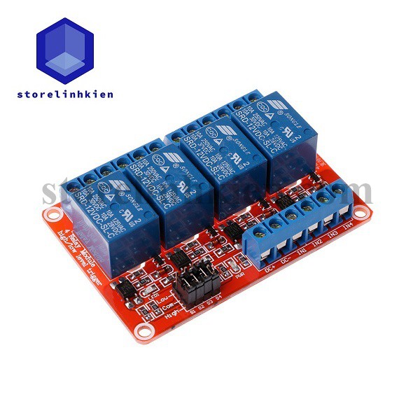 Mạch 4 Relay 5V 12V 10A Opto kích High/Low