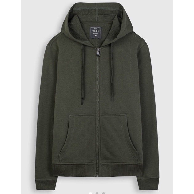 Áo khoác nỉ nam Canifa có mũ màu trơn