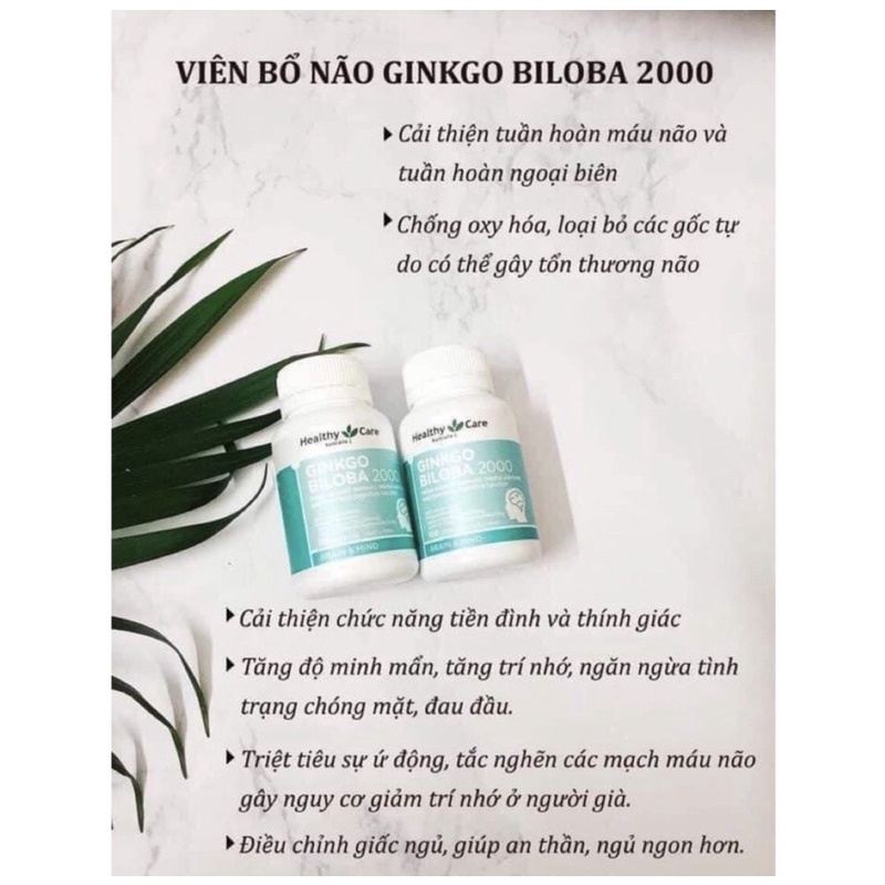 BỔ LÃO GINKGO BILOBA 2000 ÚC date 2024