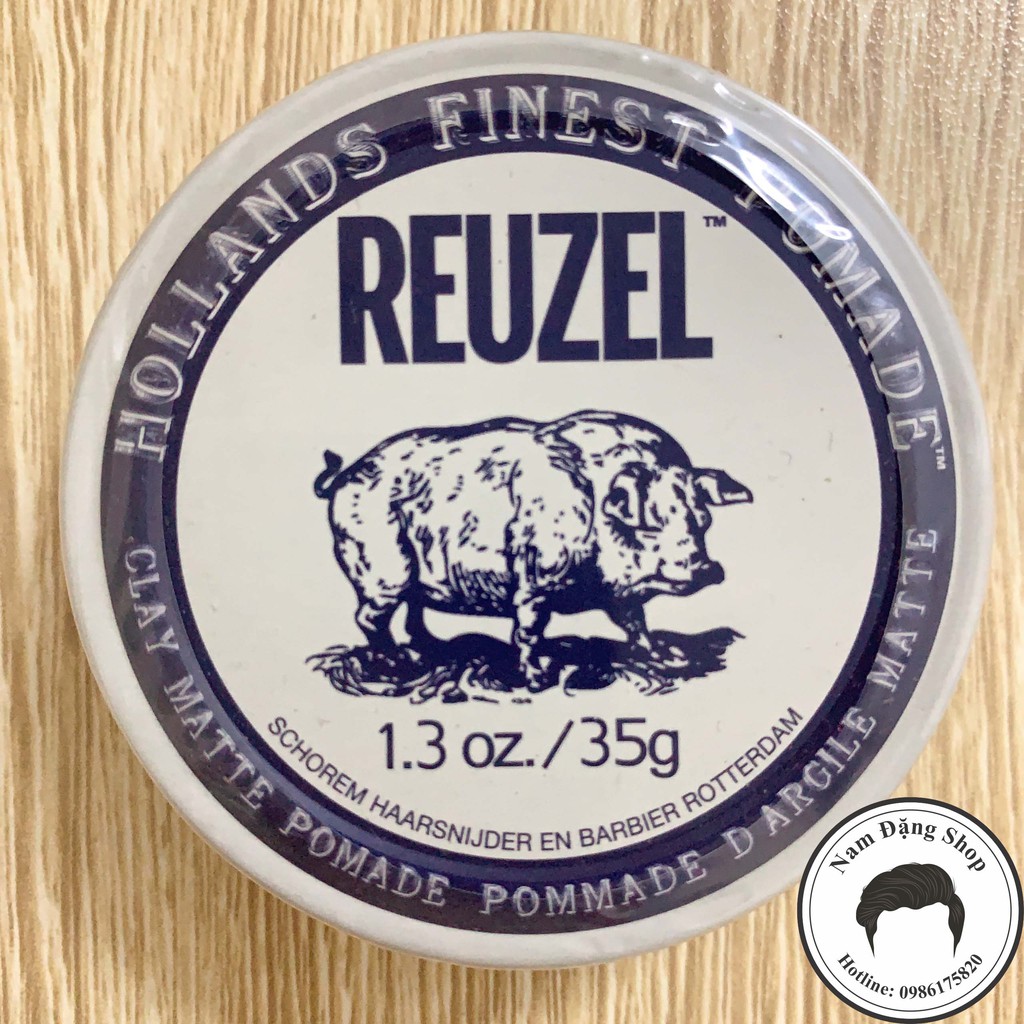 Pomade vuốt tóc Reuzel Clay Matte Pomade 35g Hà Lan + Tặng Lược Chải Pomade Chuyên Dụng Afro Pick