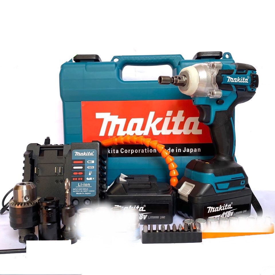 Máy Khoan Siết Bulong Makita , Tặng 5 tôn+5 vít + 1 khoan chân lục giác + 1 mũi khoan đa năng + 1 đầu chuyển Bulong
