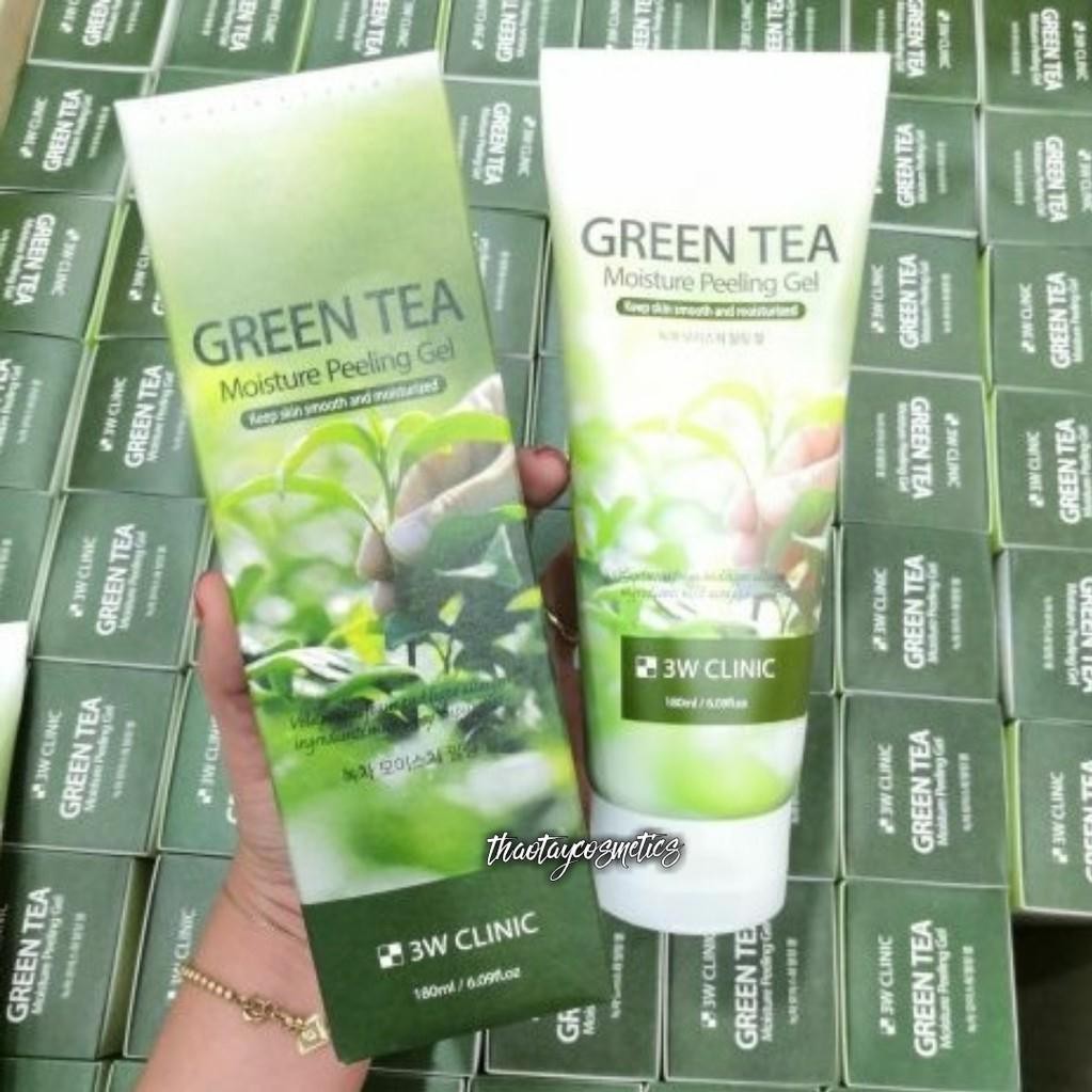 [MẪU MỚI] Tẩy tế bào chết 3W Clinic Green Tea / Rice Bran Moisture Peeling Gel chiết xuất trà xanh và cám gạo (180ml)