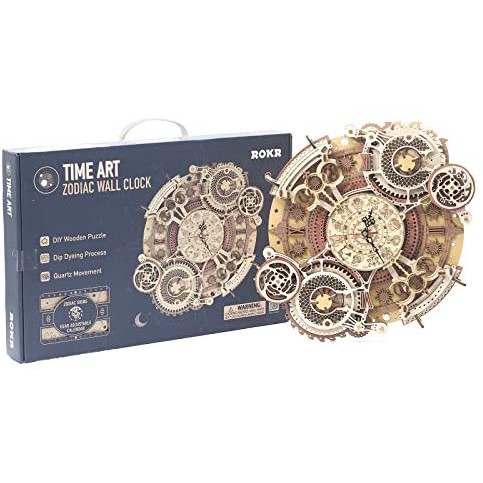 [BẢN XUẤT KHẨU TIẾNG ANH] Mô hình Cơ động học Đồng hồ treo tường Zodiac Wall Clock LC601 Robotime