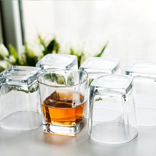 Bộ 6 cốc thủy tinh 5 cạnh dùng uống nước