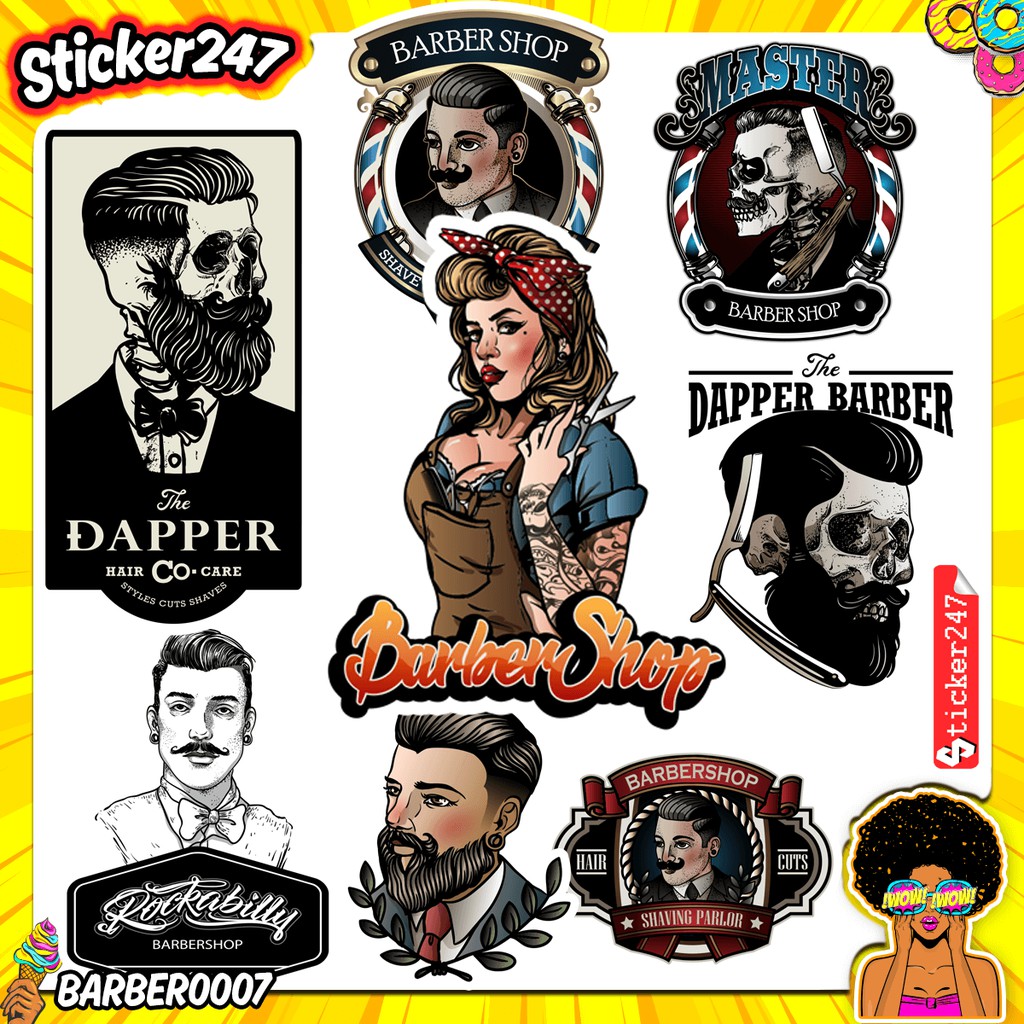 𝗦𝘁𝗶𝗰𝗸𝗲𝗿 dán Barber Shop | BARBER0007 | Sticker 247