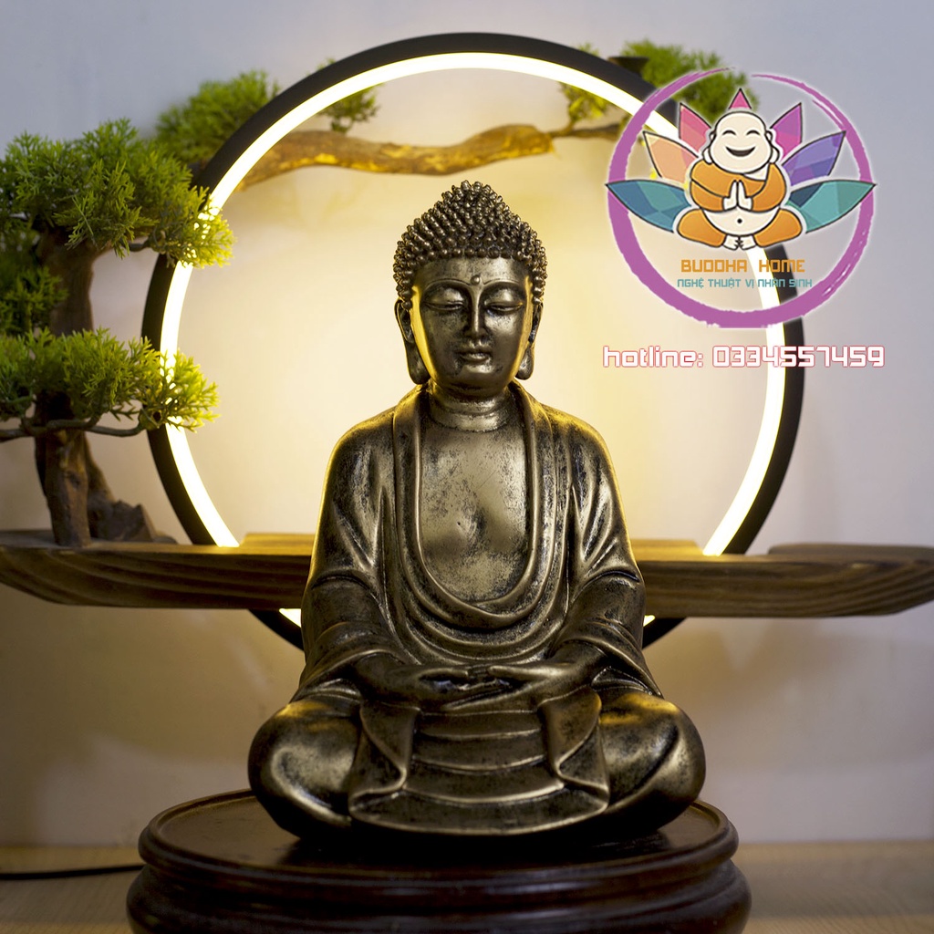 Tượng Phật An Nhiên -Thiền Định -Tự Tại Cao 25cm Màu đồng cổ Trang trí nhà cửa phong thủy