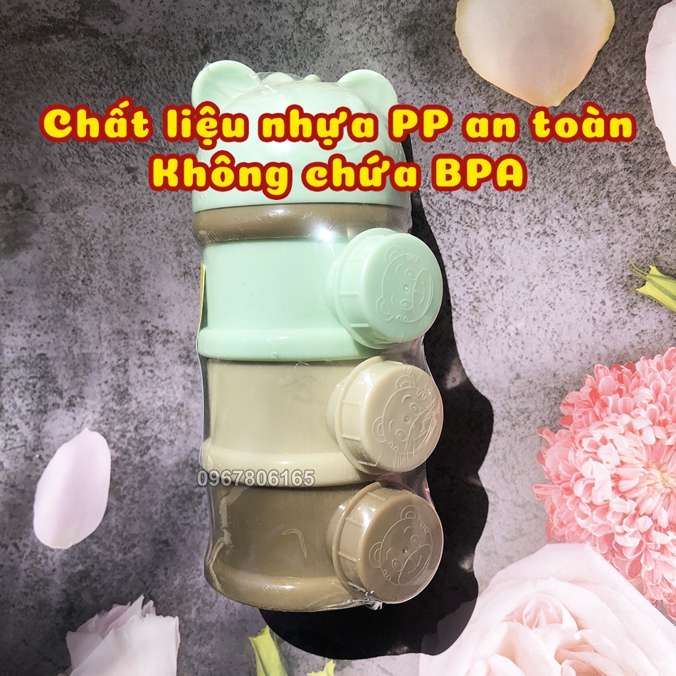 Hộp Chia Sữa 3 Ngăn Cho Bé Dolphin Có Nắp Xoay DP-029