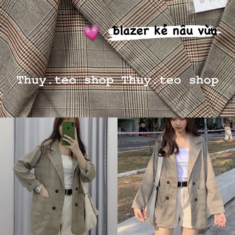 Áo khoác vest blazer kẻ, trơn, dạ Hàn Quốc - Áo khoác blazer chất đẹp | BigBuy360 - bigbuy360.vn