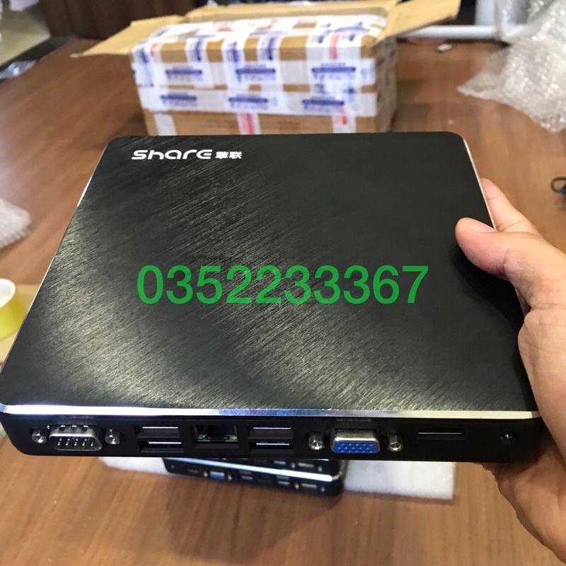 Máy tính công nghiệp,HTPC vỏ nhôm, CPU Celeron 3865U 1.86Ghz, video 4k