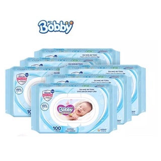 Khăn giấy ướt Bobby không mùi 100 tờ/gói