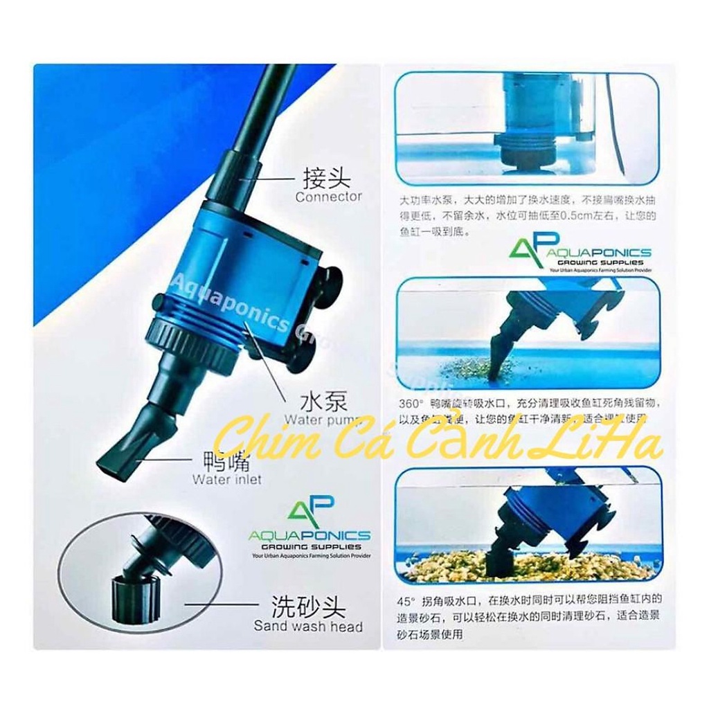 Máy Hút Vệ Sinh Hồ Cá Điện Siêu Sạch Tích Hợp Đầu Bơm Sobo BO-028