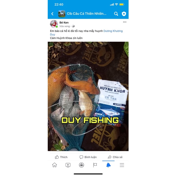 Cám Câu Cá Huỳnh Khoa Chính Hãng 1kg (Mẫu Bao Bì Mới) - Duy Fishing phân phối