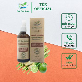 Tinh Dầu Xịt Phòng Sả Chanh TDX Thiên Nhiên Nguyên Chất Giúp Khử Mùi Hôi,Chống Muỗi Đuổi Côn Trùng Dung Tích 100ML