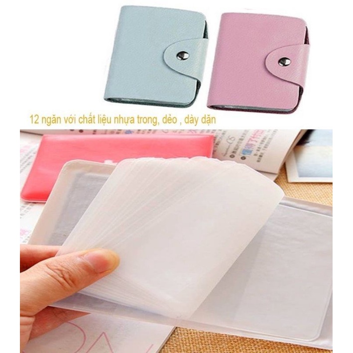 Ví đựng thẻ cầm tay, ví mini 12 ngăn, màu giao ngẫu nhiên