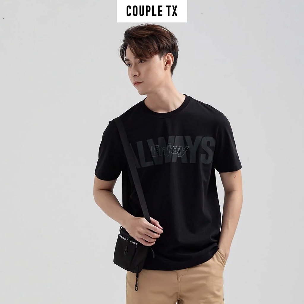 Áo thun nam Couple TX in chữ thêu typo Always Enjoy MTS 1196