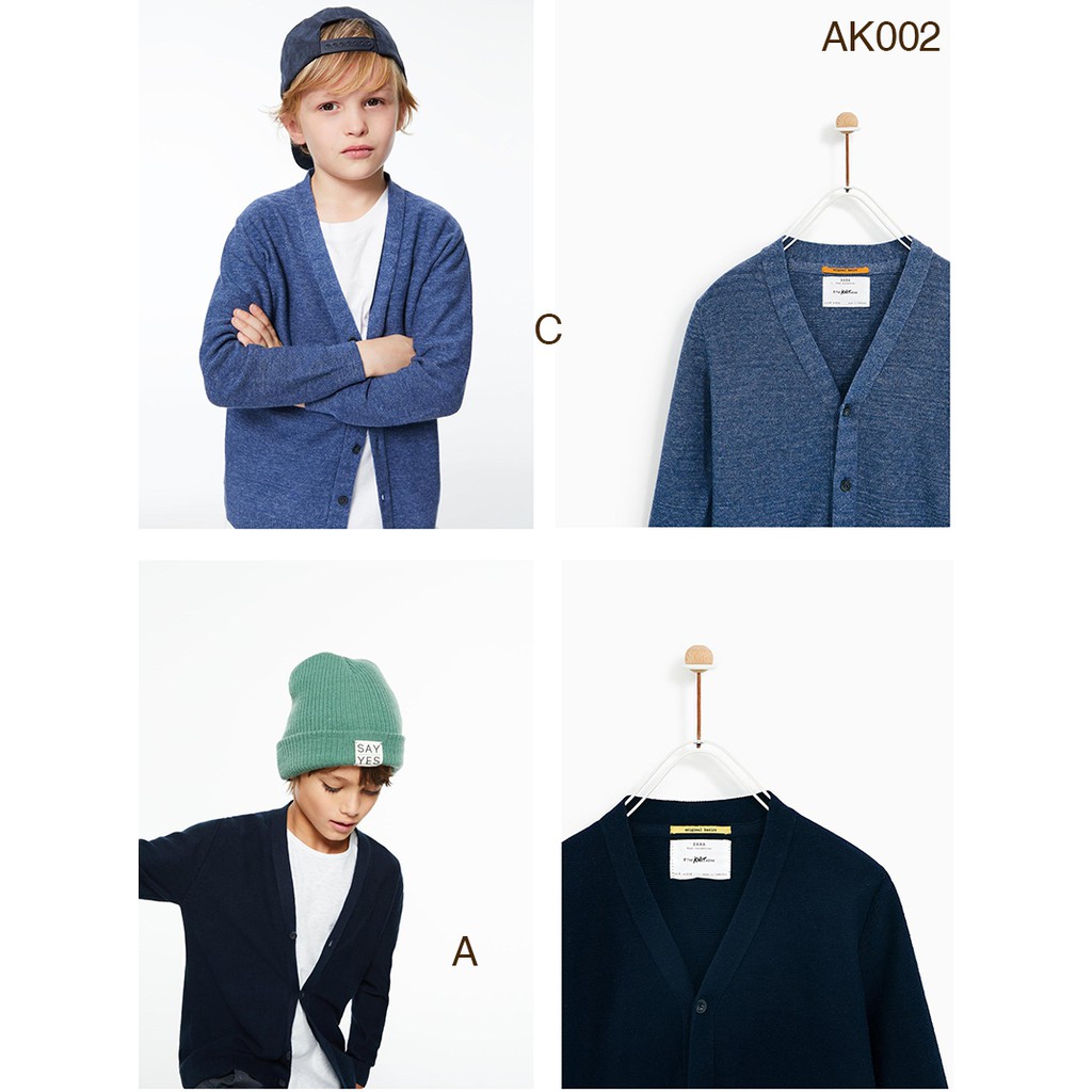 Áo khoác len Cardigan bé trai size đại Zara (2-12Y) - AK002