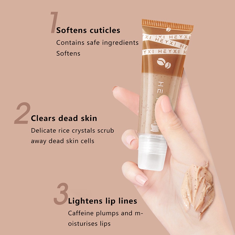 [Hàng mới về] Tẩy tế bào chết môi Heyxi 15g dưỡng ẩm làm mờ nếp nhăn môi