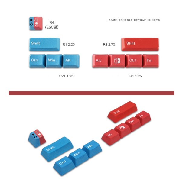 Bộ 10 keycap thay thế phím chức năng dành cho bàn phím cơ chất liệu PBT profile OEM