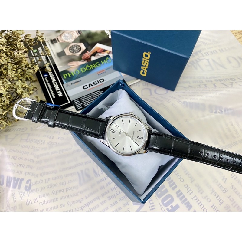 Đồng hồ nam dây da Casio chính hãng Anh Khuê MTP-V005L-7BUDF
