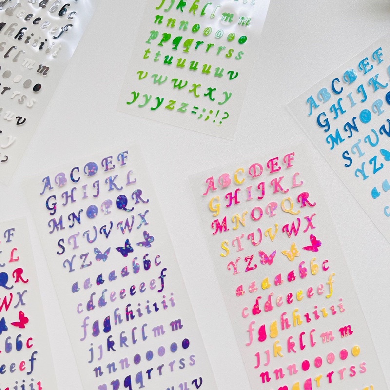 Stickers chữ lấp lánh nhiều màu dễ thương,để trang trí toploader,điện thoại,sổ