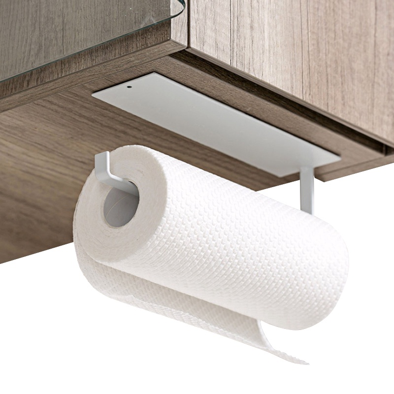 Giá Đỡ Cuộn Khăn Giấy Tự Dính Đa Năng Không Cần Khoan Tiện Dụng Cho Nhà Bếp / Phòng Tắm
