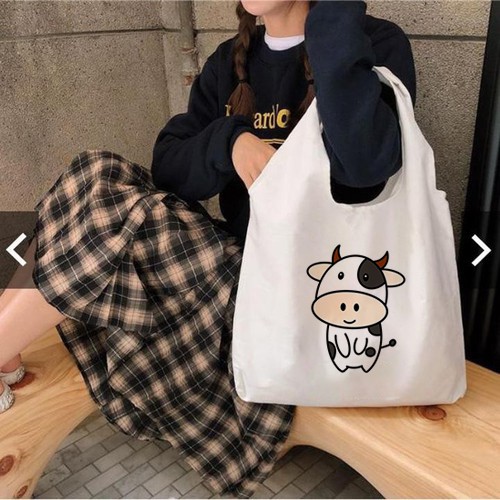 TÚI TOTE &quot;BẦU &quot; CANVAS VẢI BỐ BÒ SỮA_dây khóa kéo