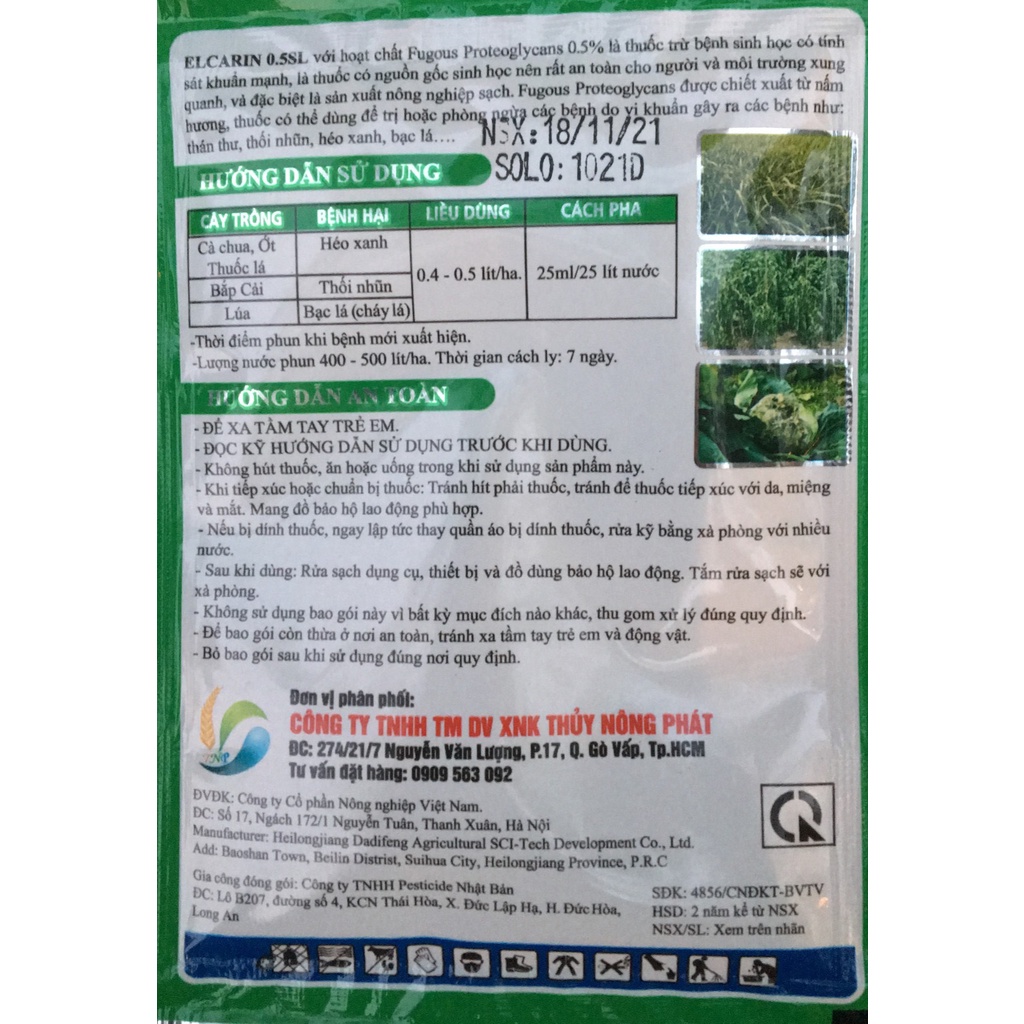 GREEN EXTRA sinh học ngừa bệnh héo xanh thối nhũn trên cây trồng gói 25ml