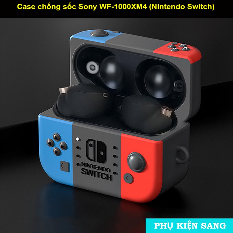 Sony WF-1000XM4 / Linkbuds S - Vỏ bao ốp chống sốc độc đáo Nintendo Switch (kèm móc khóa)