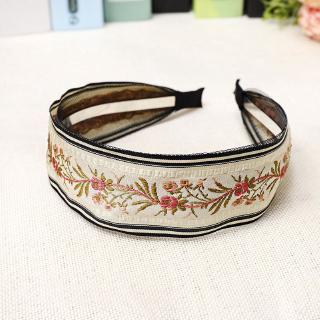 Băng đô cài tóc thêu hoa phong cách retro Âu Mỹ