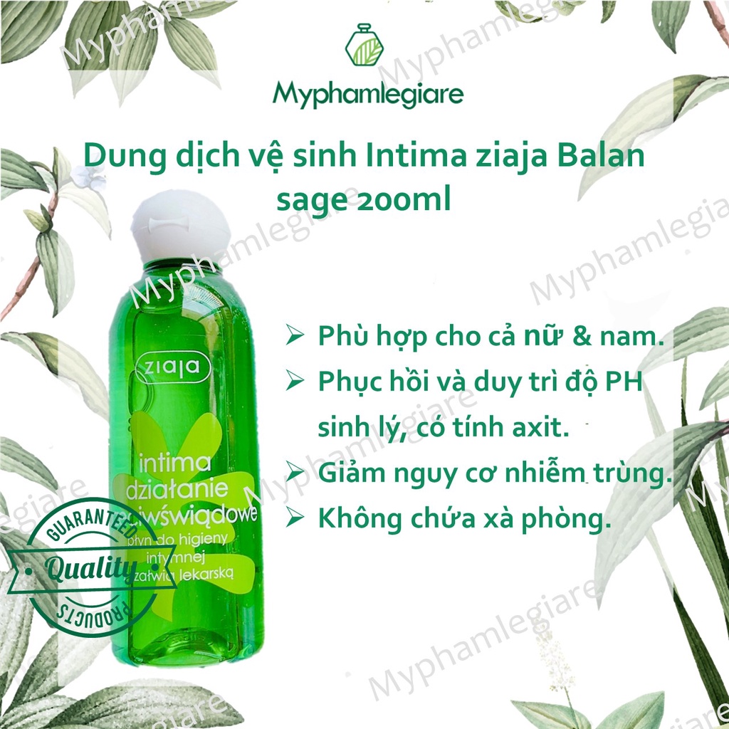 Dung Dịch Vệ Sinh Intima Ziaja Mẫu mới 200ml