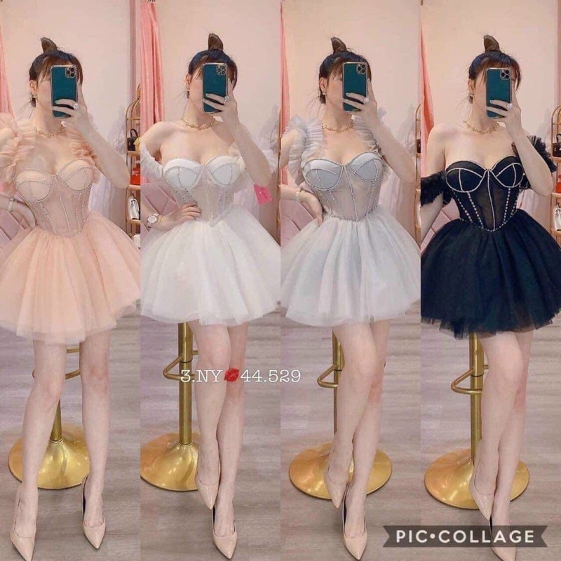 ĐẦM DỰ TIỆC CÔNG CHÚA KẾT CƯỜM FULL SIZE S/M/L/XL