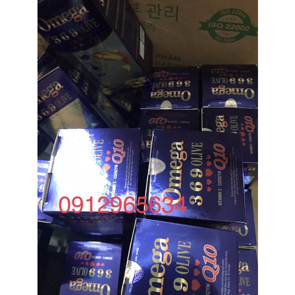 Viên uống DẦU CÁ OMEGA 369 Olive hỗ trợ sáng mắt, đẹp da, tốt cho tim mạch, não bộ chính hãng 100 viên