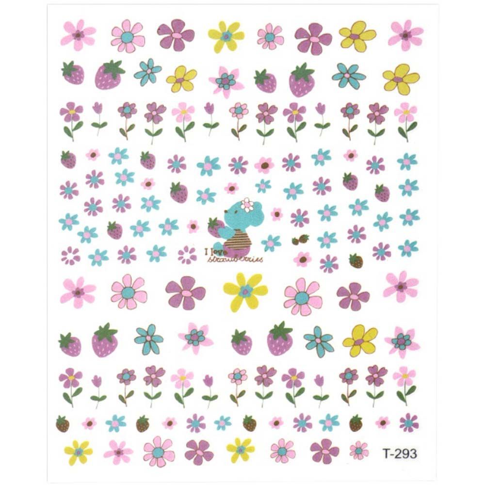 Tờ miếng dán trang trí móng tay nghệ thuật kiểu hoạt hình 3D phong cách Nhật Bản đáng yêu