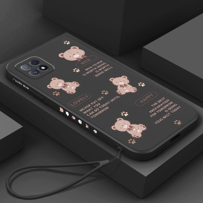 Ốp Điện Thoại Viền Thẳng Hình Gấu Cho Oppo A37 Oppo A57 / A39 Oppo A57 2022 4G Oppo A59 / F1s Oppo A31 2020 Oppo A55 4G