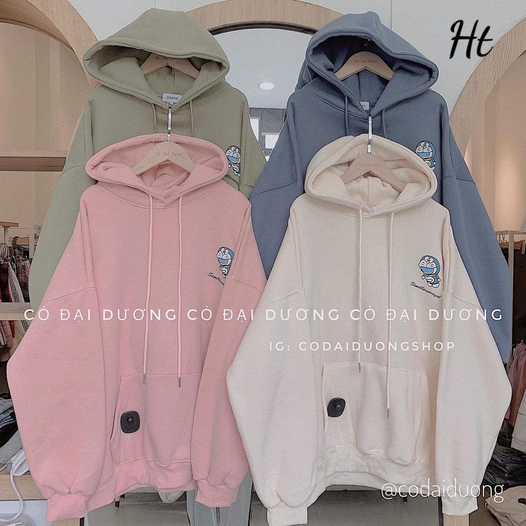 Áo hoodie 3D logo Doremon HTH1120