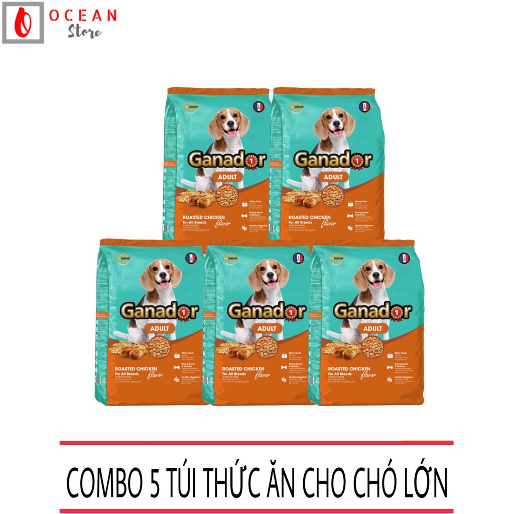 (COMBO 5 GÓI) Thức ăn cho chó trưởng thành VỊ GÀ NƯỚNG -  Ganador Adult Roasted Chicken Gói 400g