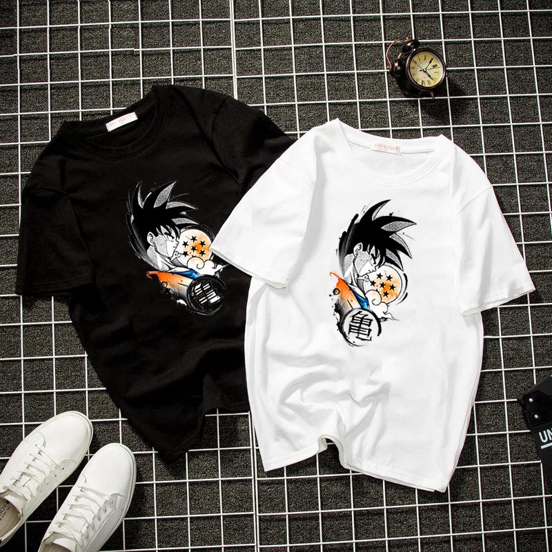 Áo thun unisex form rộng họa tiết goku vải dày mịn 2019T1742