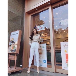 Quần baggy cúc bọc
