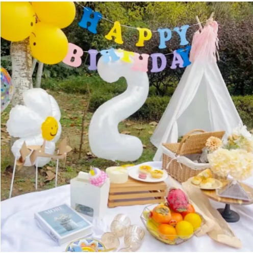 BÓNG SỐ TO TRẮNG SỮA , TRẮNG DÁN DECAL , ĐEN, NHIỀU MÀU CẦU VỒNG BONG BÓNG TRANG TRÍ SINH NHẬT SỰ KIỆN HANA PARTY