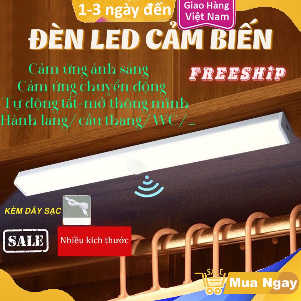 Đèn Cảm Biến, Đèn LED Cảm Ứng Chuyển Động Gắn Tủ Quần Áo, Hành Lang, Phòng Ngủ, Phòng Tắm Tự Động Thông Minh