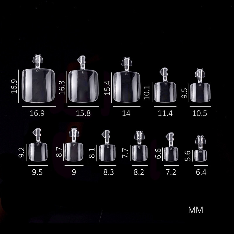 Hộp 550 Móng Chân Giả Bằng Acrylic Trong Suốt Màu Trắng Tự Nhiên