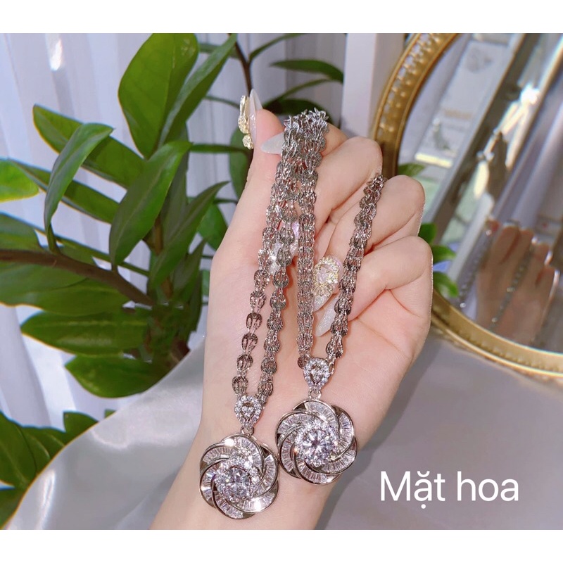 Dây chuyền đuôi phụng kèm mặt xi bạch kim siêu sáng siêu bền Kami