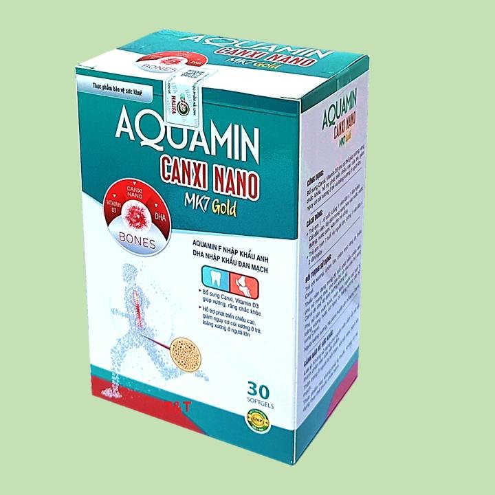Viên Uống Bổ Sung Canxi ,vitamin D3 Aquamin Canxi Nano MK7 Gold-30 viên