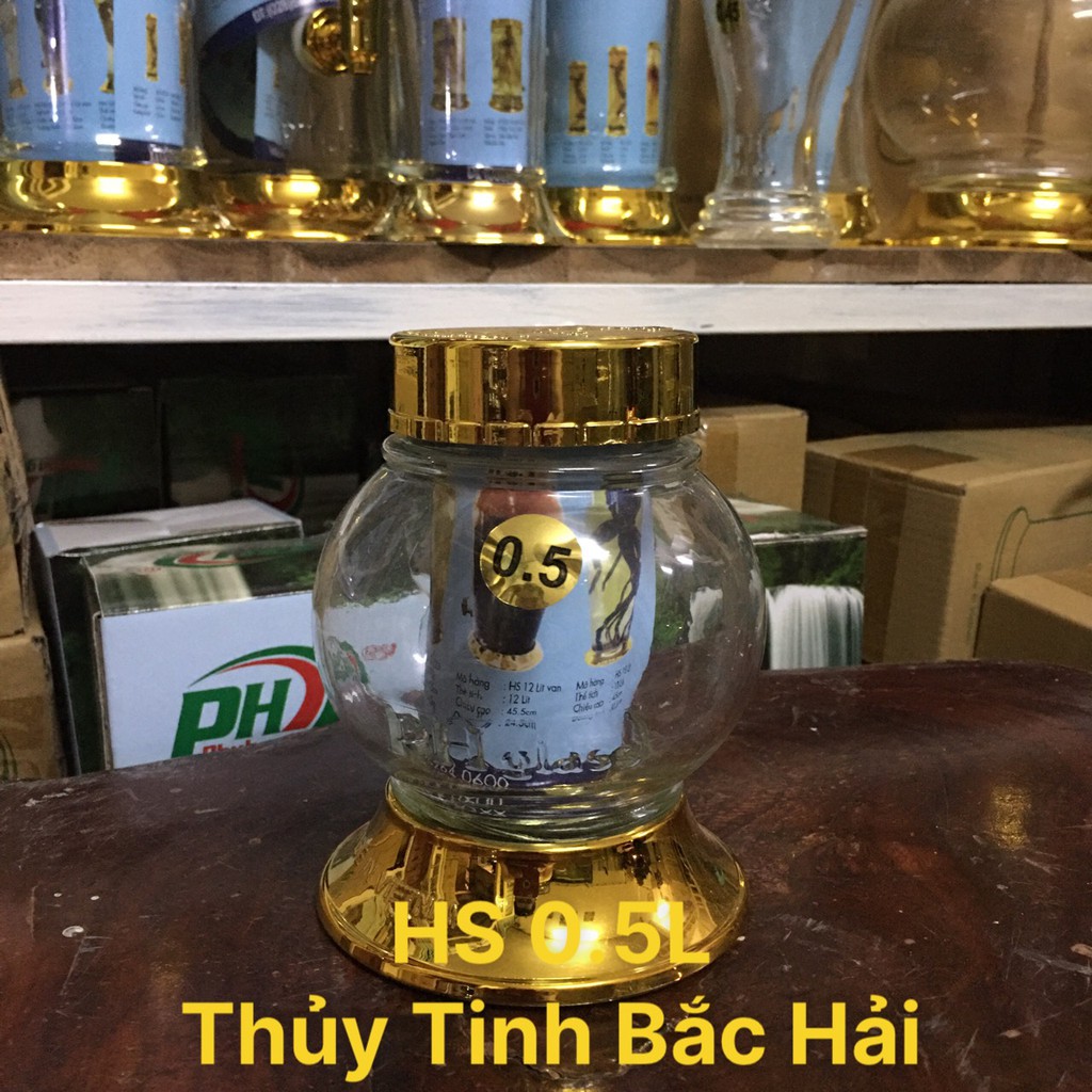Bình Thủy Tinh Ngâm Rượu SX Tại Việt Nam HS-0.5 Lít - Thủy Tinh Bắc Hải