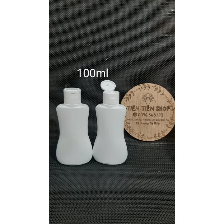 Chai nhựa hdpe eo dẹt 100ml nắp bật
