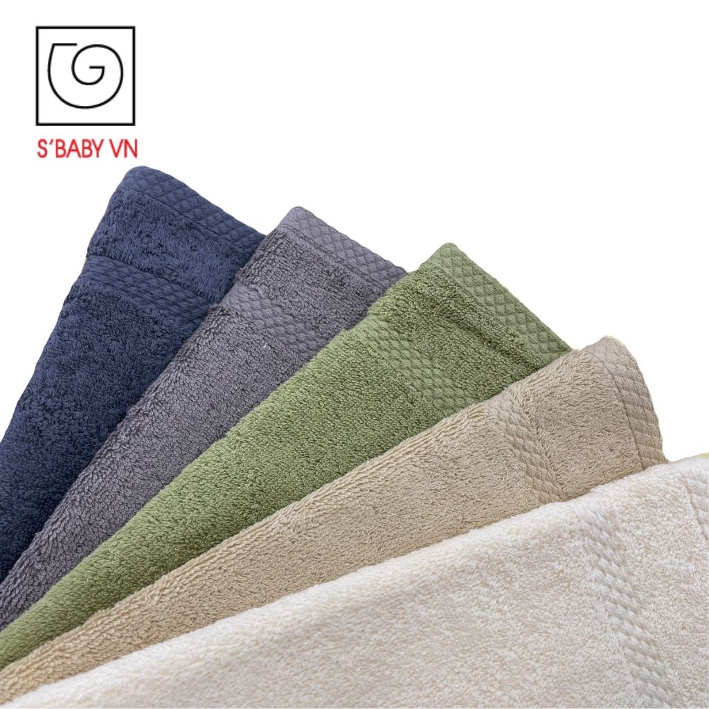Khăn Mặt Cotton S'BABY 34x34cm Sản Xuất Từ Nguyên Liệu Tự Nhiên Mềm Mại, An Toàn Cho Da - 8936137960226