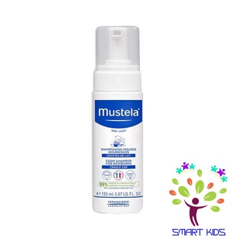Dầu Gội loại bỏ Cứt Trâu (Viêm Da Tiết Bã) Mustela Foam Shampoo For Newborns 150ml