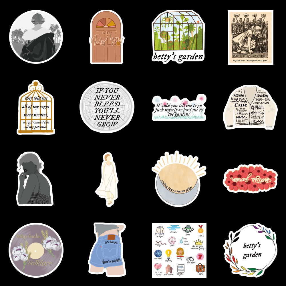 50Pcs/Set ❉ Taylor Swift：Folklore Series 01 Stickers ❉ DIY Fashion Mixed Waterproof Doodle Decals Stickers